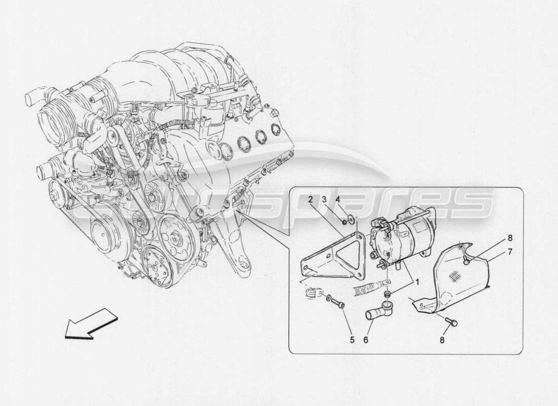 maserati granturismo special edition control electrónico: encendido del motor diagrama de piezas
