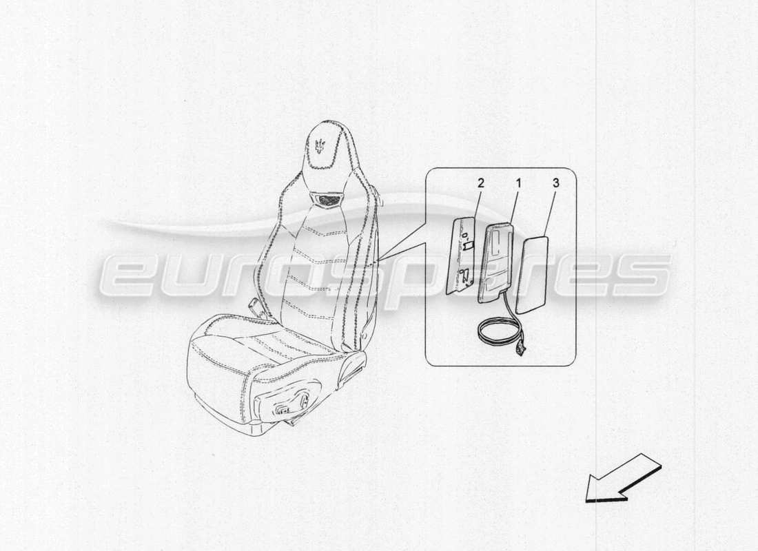 maserati granturismo special edition diagrama de piezas del sistema de bolsas laterales delanteras
