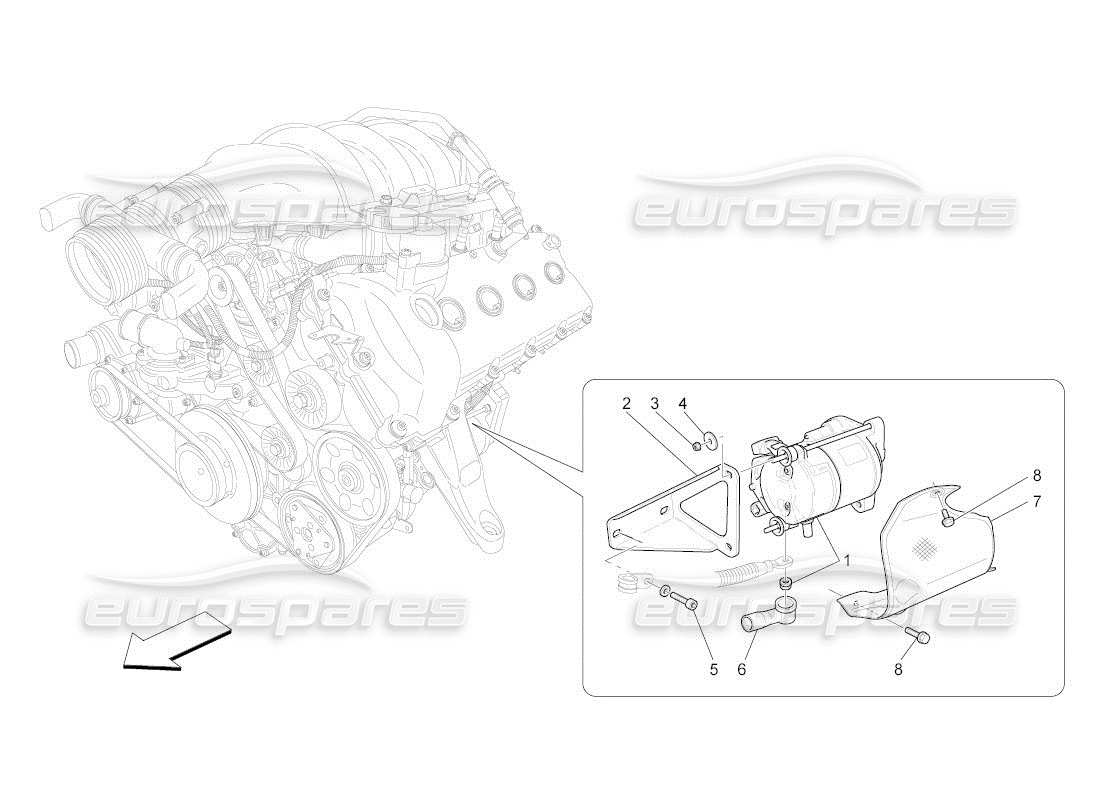 maserati qtp. (2010) 4.2 auto control electrónico: diagrama de piezas de encendido del motor