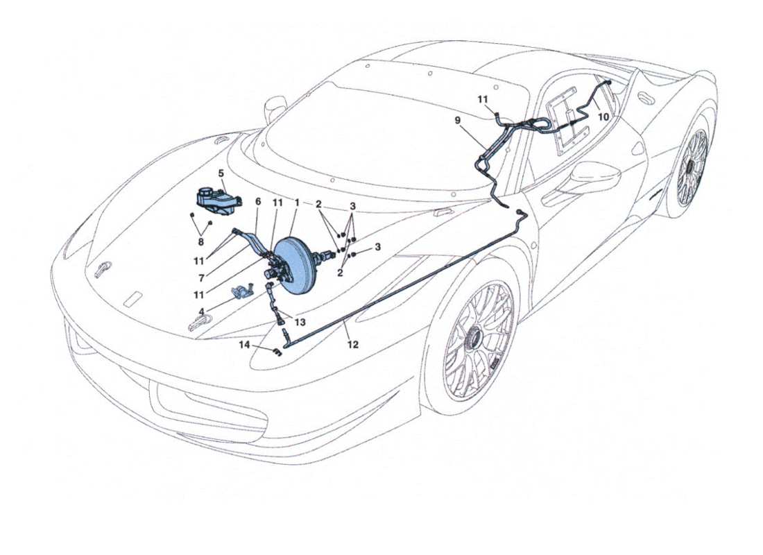 ferrari 458 challenge diagrama de piezas del impianto servofreno