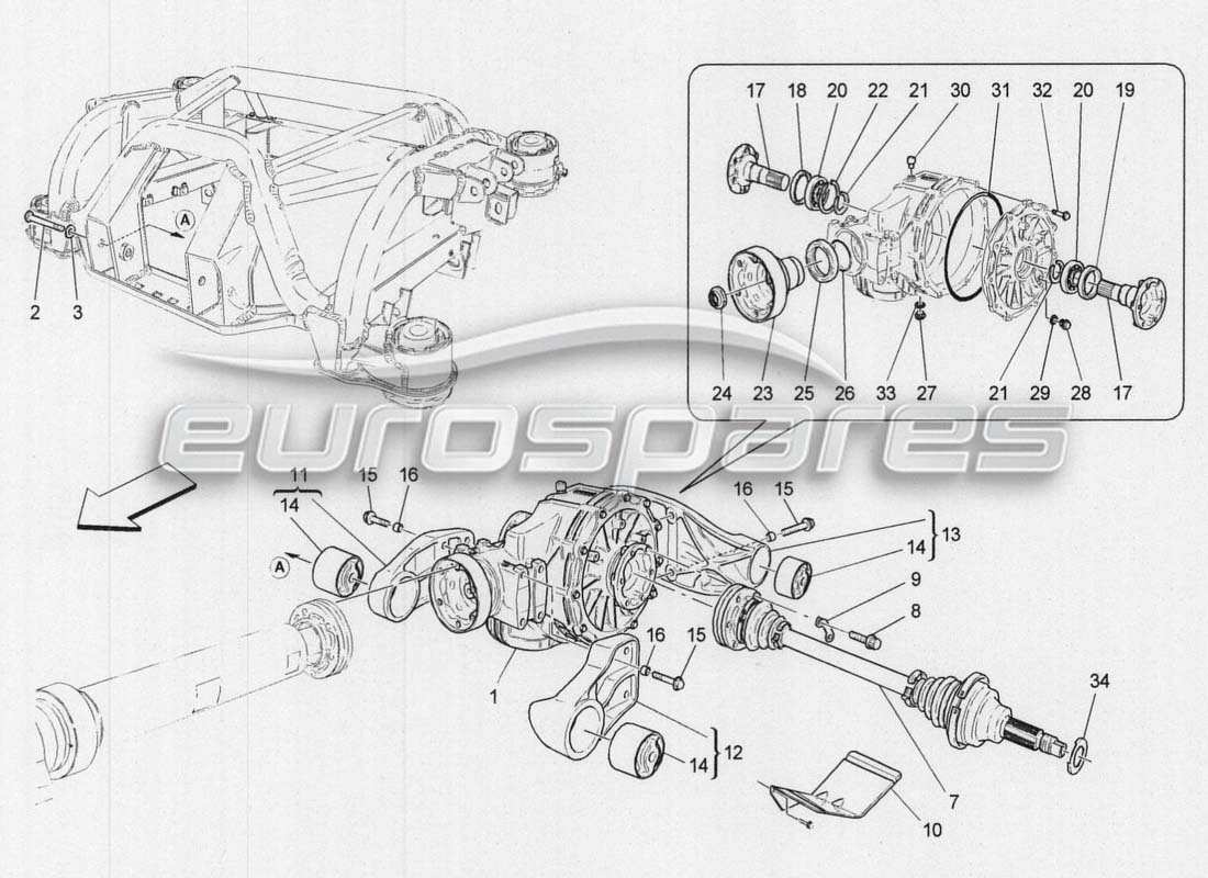 maserati grancabrio mc centenario ejes diferenciales traseros diagrama de piezas