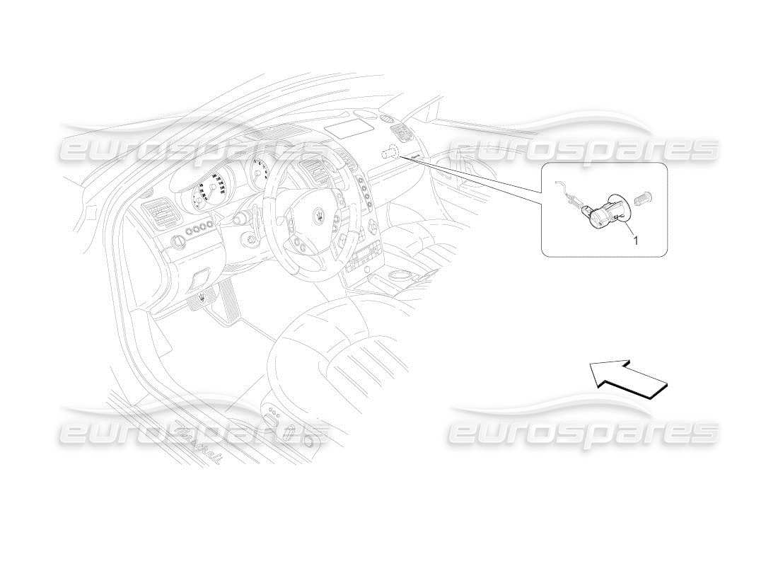 maserati qtp. (2011) 4.7 auto diagrama de piezas de desactivación del airbag del pasajero