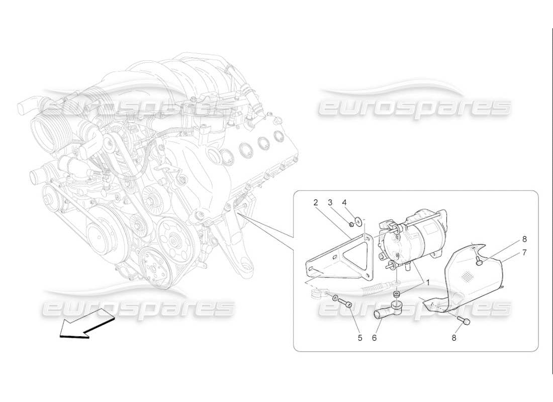 maserati qtp. (2009) 4.7 auto control electrónico: diagrama de piezas de encendido del motor