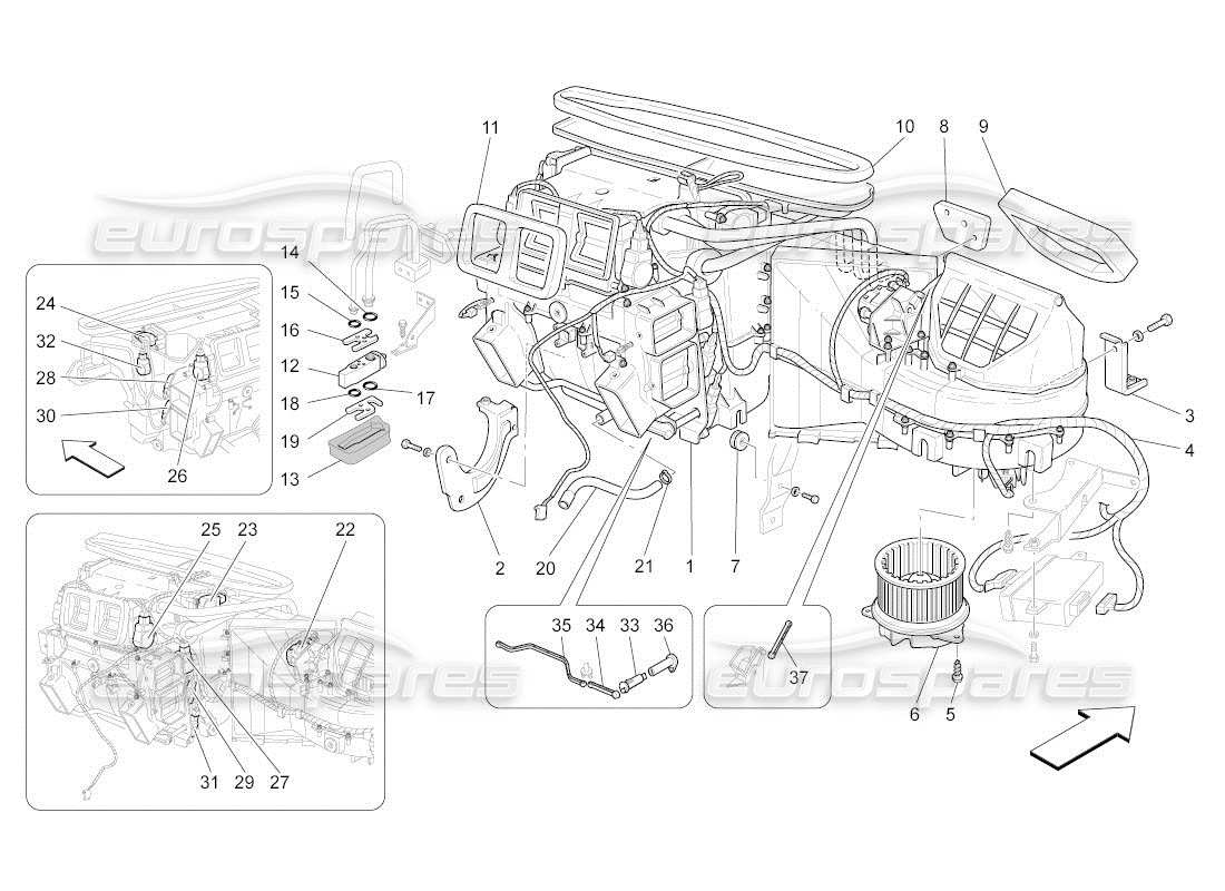 maserati qtp. (2011) 4.7 auto unidad a c: diagrama de piezas de los dispositivos del tablero