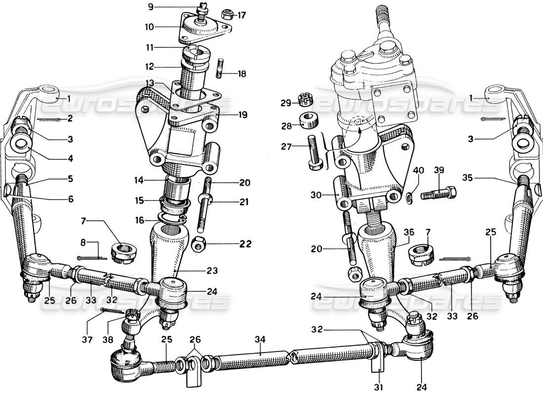 ferrari 330 gtc coupe enlace de dirección diagrama de piezas