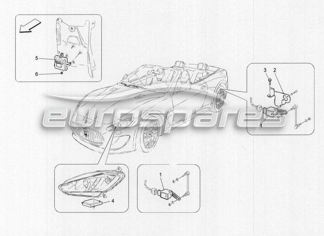 maserati grancabrio mc centenario diagrama de piezas de gestión del sistema de iluminación