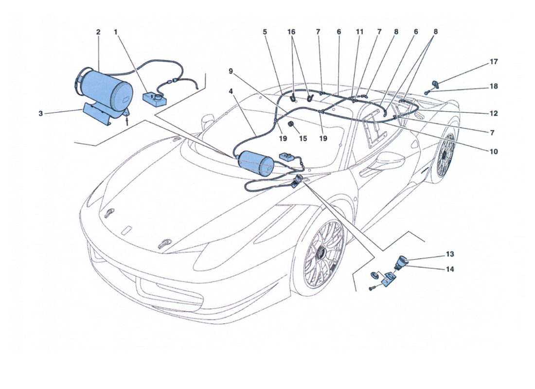 ferrari 458 challenge extintor de incendios diagrama de piezas