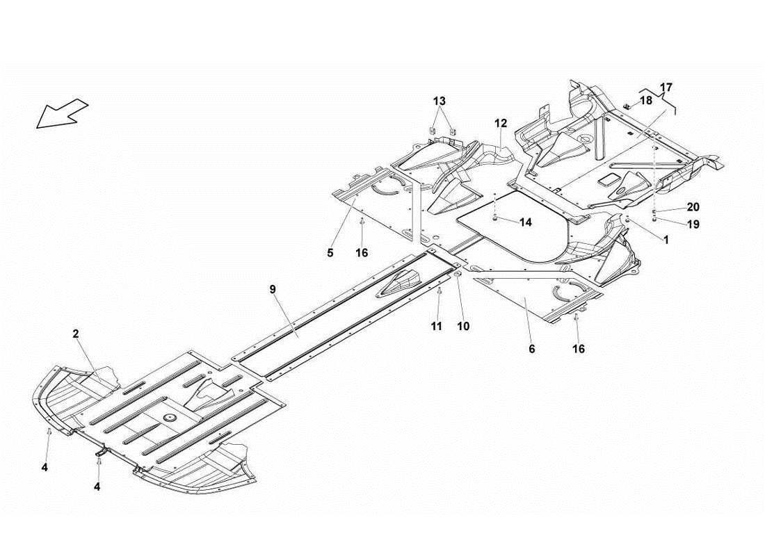 lamborghini gallardo lp570-4s perform frame floor panels diagrama de piezas