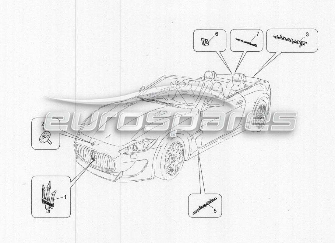 maserati grancabrio mc centenario recorta marcas y símbolos diagrama de piezas