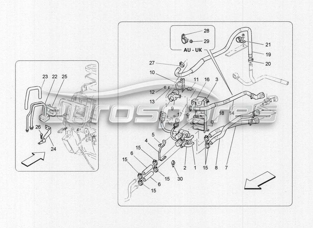 maserati grancabrio mc centenario aire acondicionado - motor diagrama de piezas