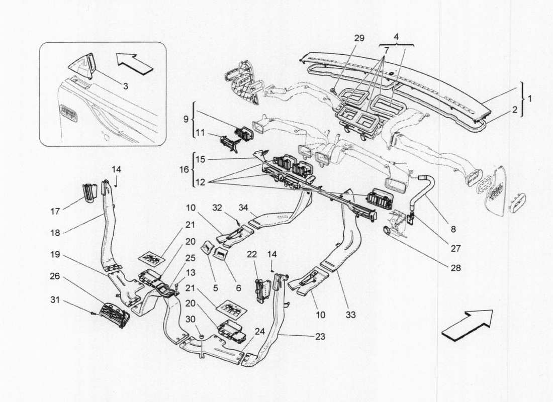 maserati qtp. v6 3.0 tds 275bhp 2017 unidad a c: diagrama de partes de difusión
