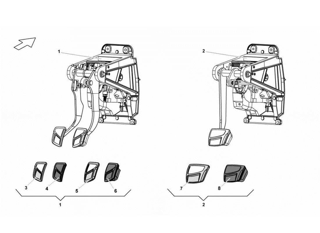 lamborghini gallardo lp560-4s update diagrama de piezas del conjunto de la caja de pedales