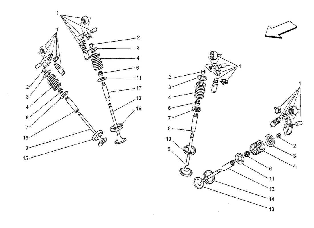 maserati qtp. v8 3.8 530bhp 2014 valvulas diagrama de piezas