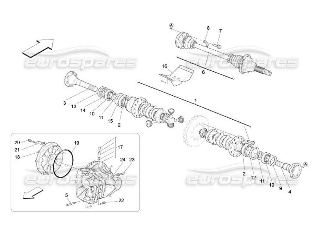 maserati qtp. (2005) 4.2 diagrama de piezas del diferencial y del eje trasero