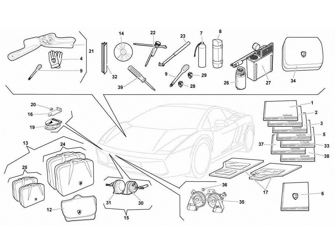 lamborghini gallardo lp570-4s perform accesorios diagrama de piezas