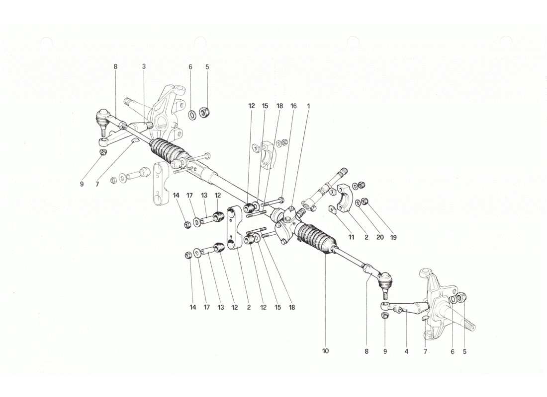ferrari 208 gtb gts caja de dirección y varillaje diagrama de piezas