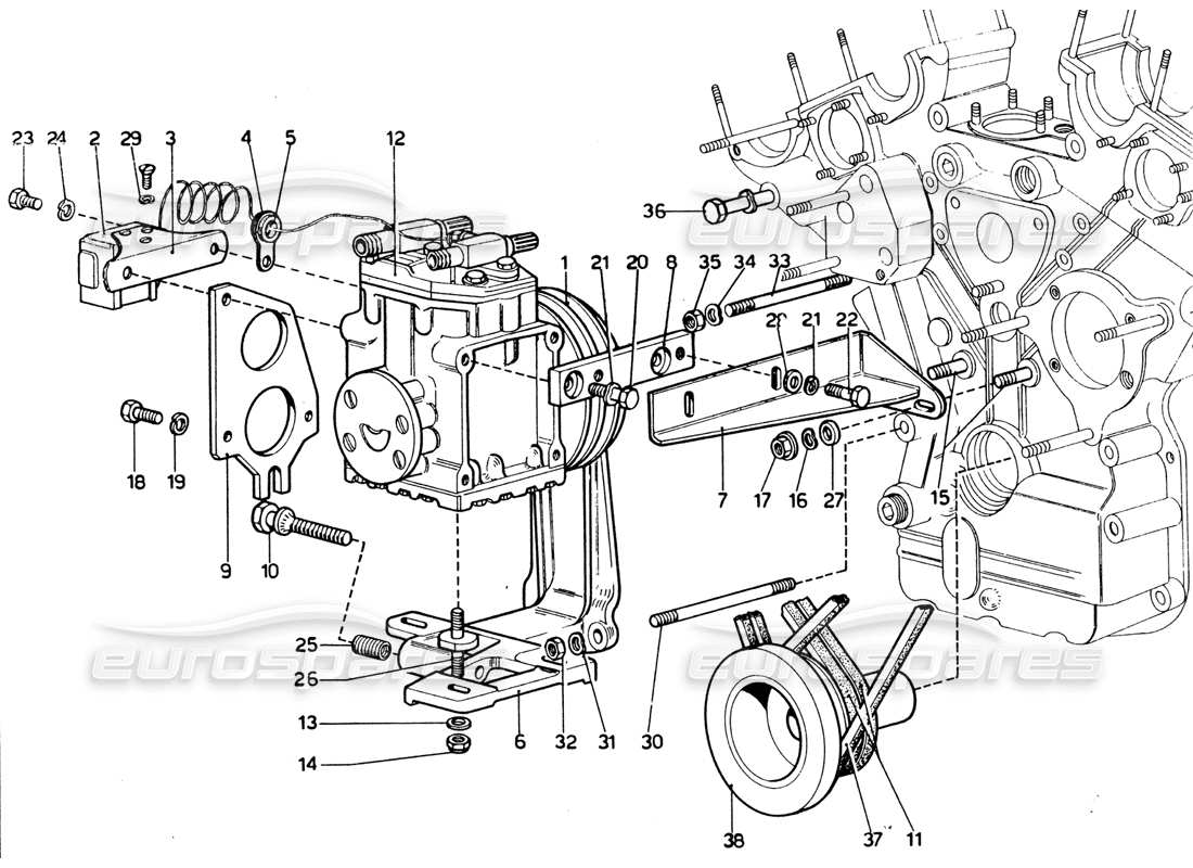 ferrari 365 gtb4 daytona (1969) diagrama de piezas de aire acondicionado