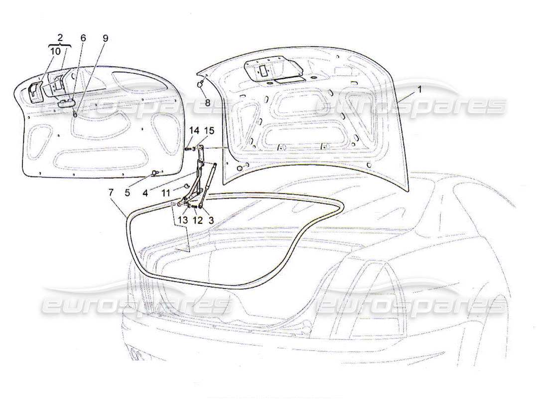 maserati qtp. (2010) 4.2 diagrama de piezas de la tapa trasera