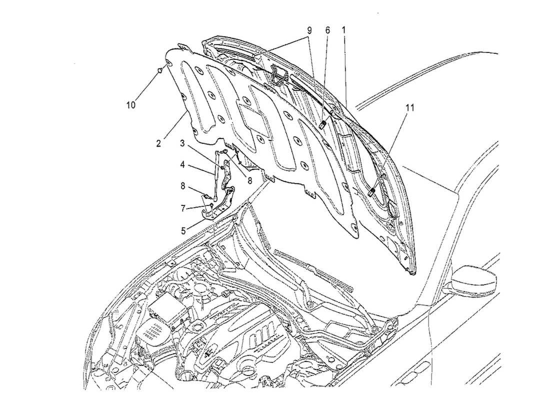 maserati qtp. v8 3.8 530bhp 2014 diagrama de piezas de la tapa frontal