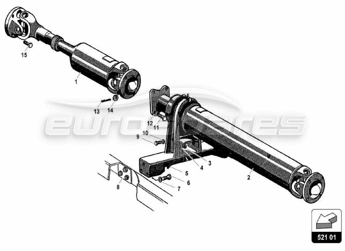 lamborghini 350 gt diagrama de piezas del eje de hélice