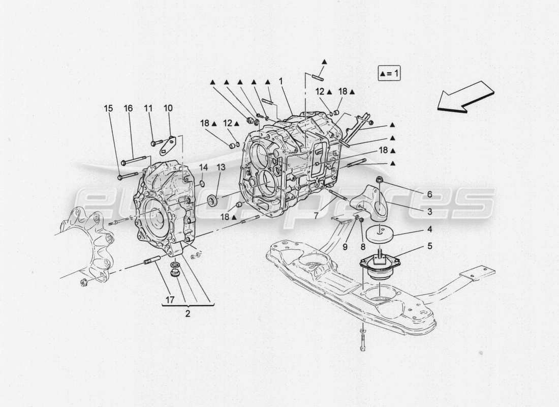 maserati granturismo special edition carcasas de caja de cambios diagrama de piezas