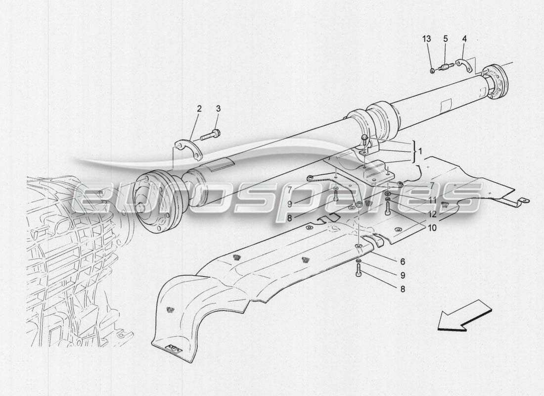 maserati grancabrio mc centenario eje de transmisión diagrama de piezas