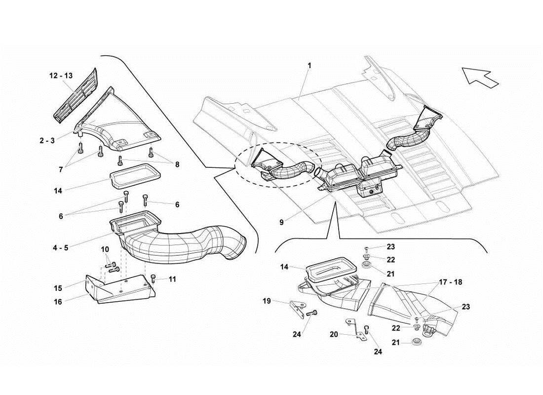 lamborghini gallardo lp560-4s update transportador de aire del motor diagrama de piezas