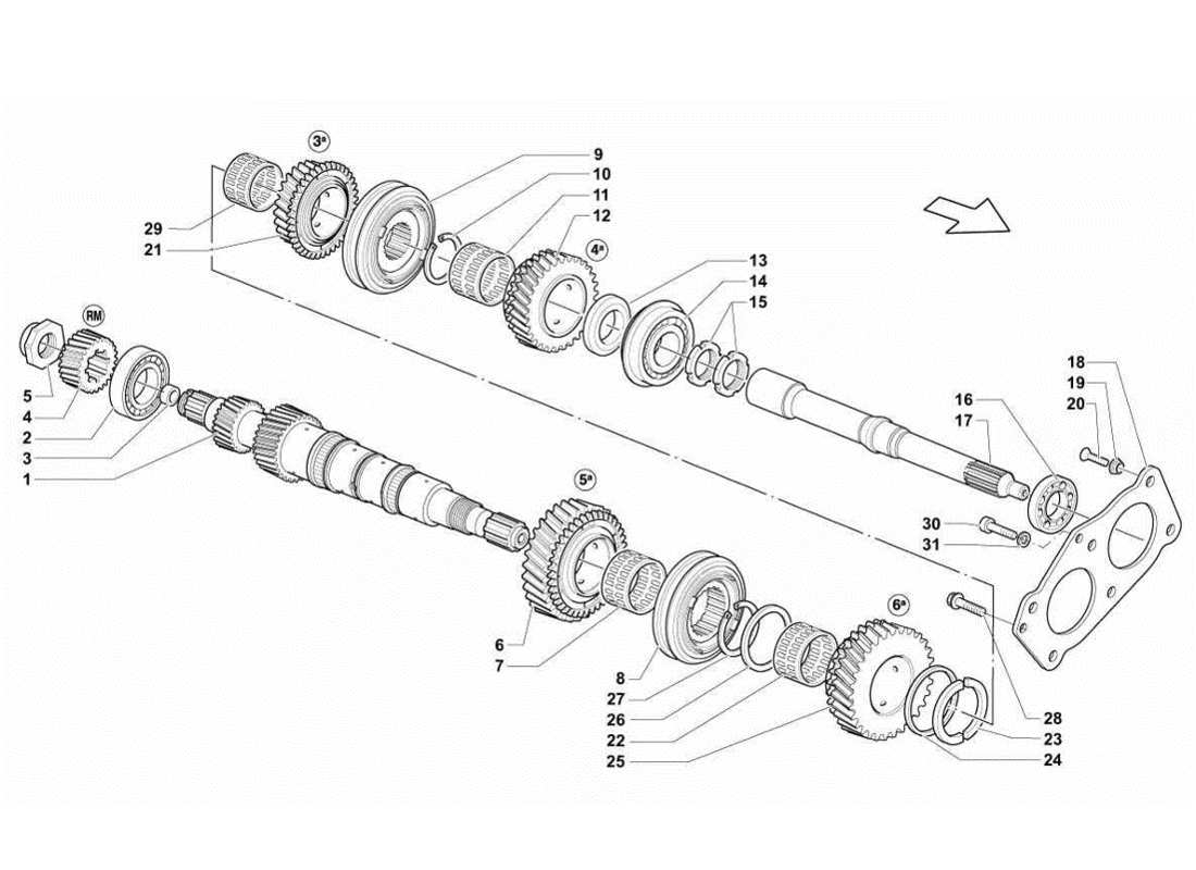 lamborghini gallardo lp560-4s update eje principal diagrama de piezas