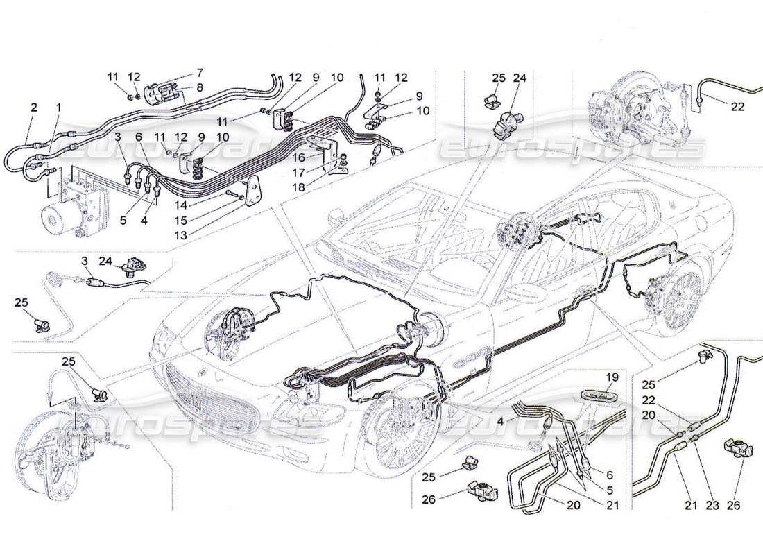 maserati qtp. (2010) 4.2 líneas diagrama de piezas
