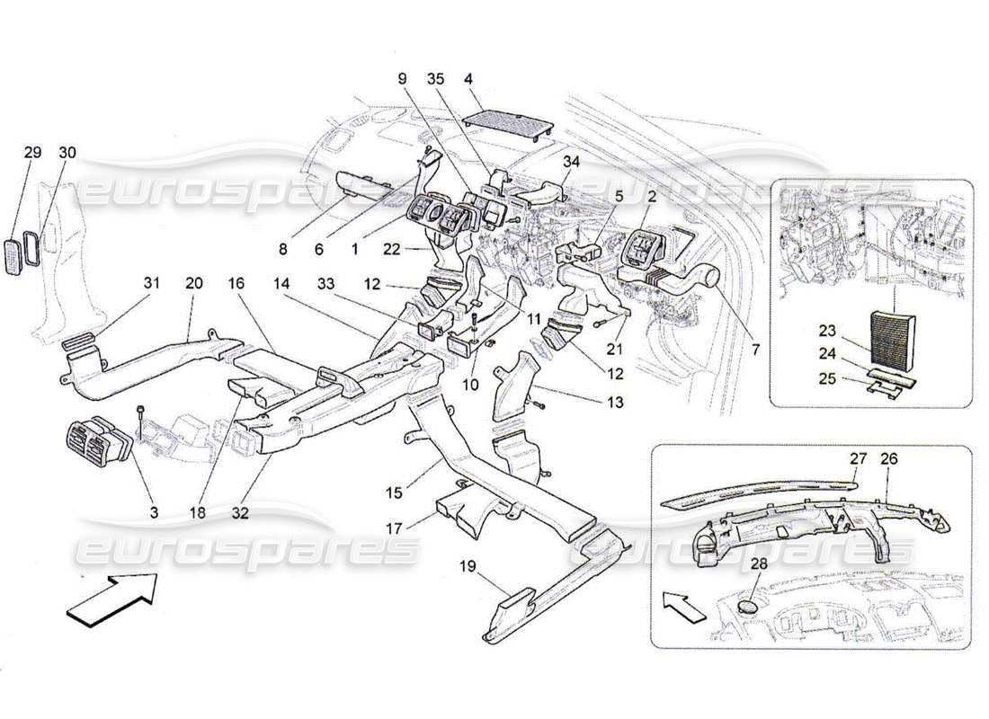 maserati qtp. (2010) 4.2 unidad a c: diagrama de partes de difusión