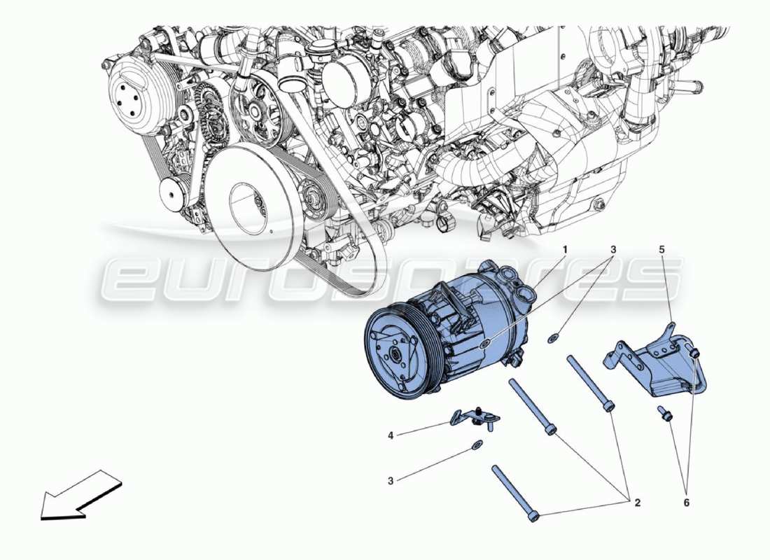ferrari 488 challenge diagrama de piezas de la bomba a c