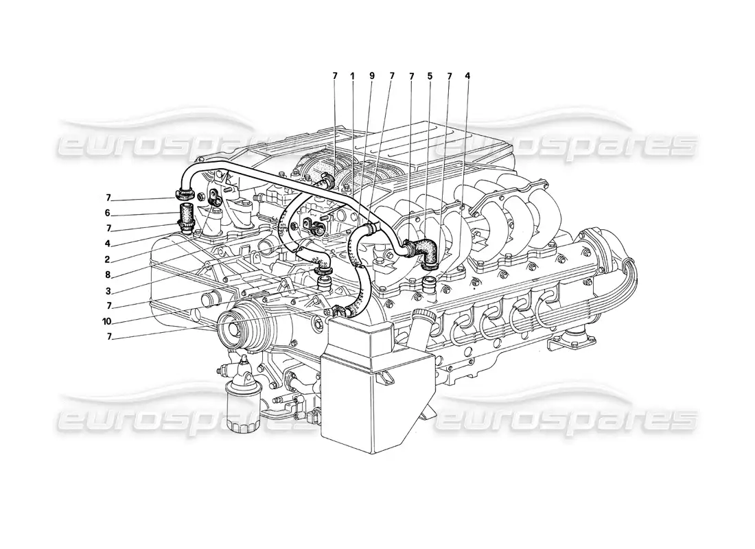 ferrari testarossa (1990) golpe - por diagrama de piezas