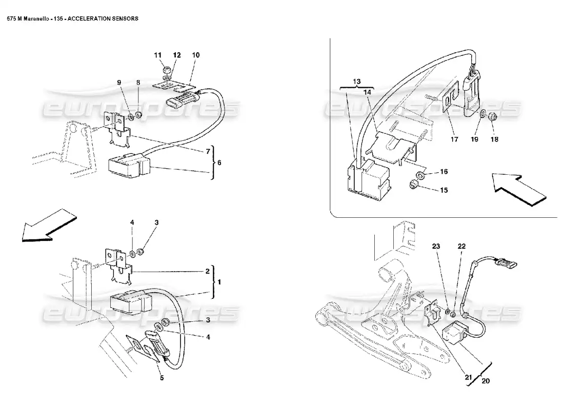 ferrari 575m maranello sensores de aceleración diagrama de piezas