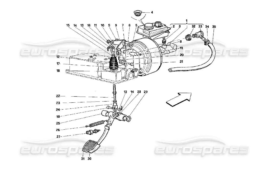 ferrari 512 tr sistema hidráulico de freno -válido para gd- diagrama de piezas
