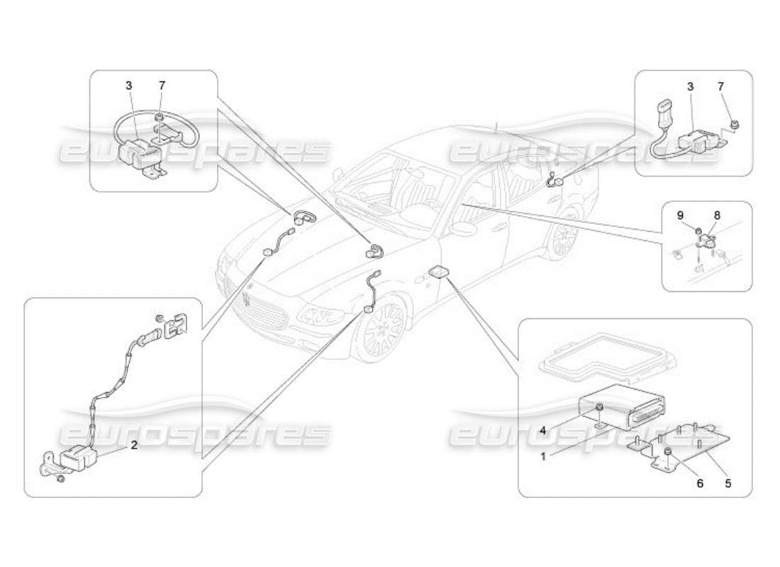 maserati qtp. (2005) 4.2 control electrónico (suspensión) diagrama de piezas