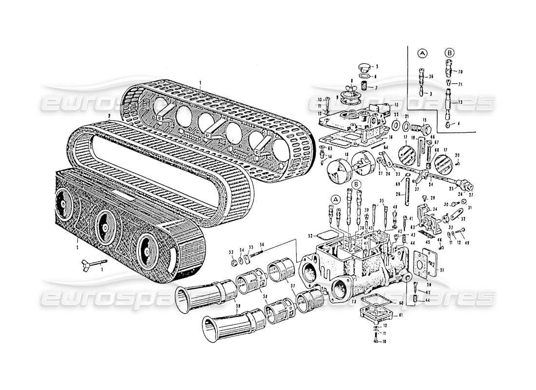 maserati 3500 gt carburador diagrama de piezas