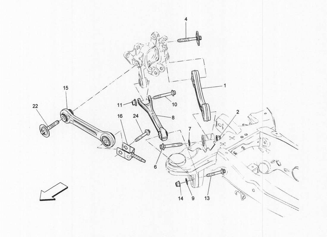 maserati qtp. v6 3.0 bt 410bhp 2wd 2017 diagrama de piezas de la suspensión trasera