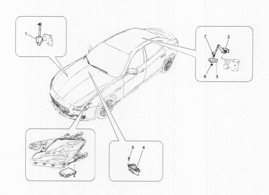 maserati qtp. v6 3.0 bt 410bhp 2015 diagrama de piezas del sistema de control de iluminación