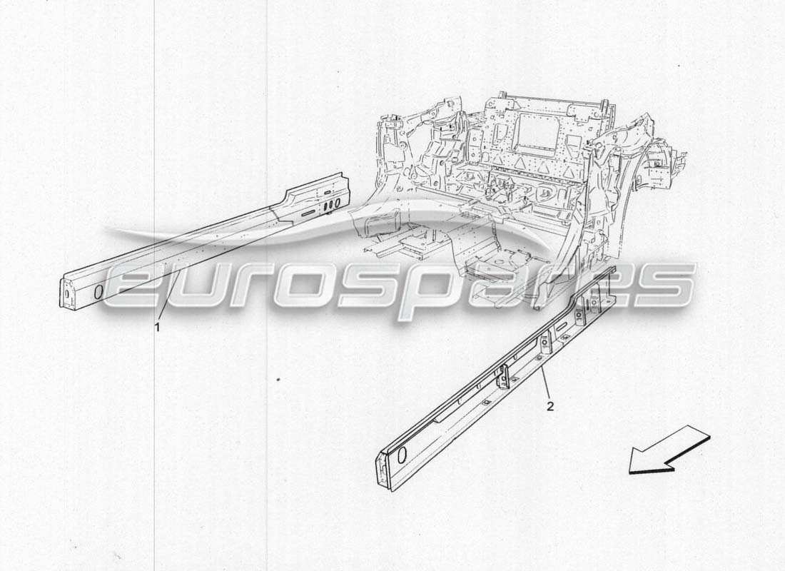 maserati grancabrio mc centenario diagrama de piezas de estructuras y marcos centrales