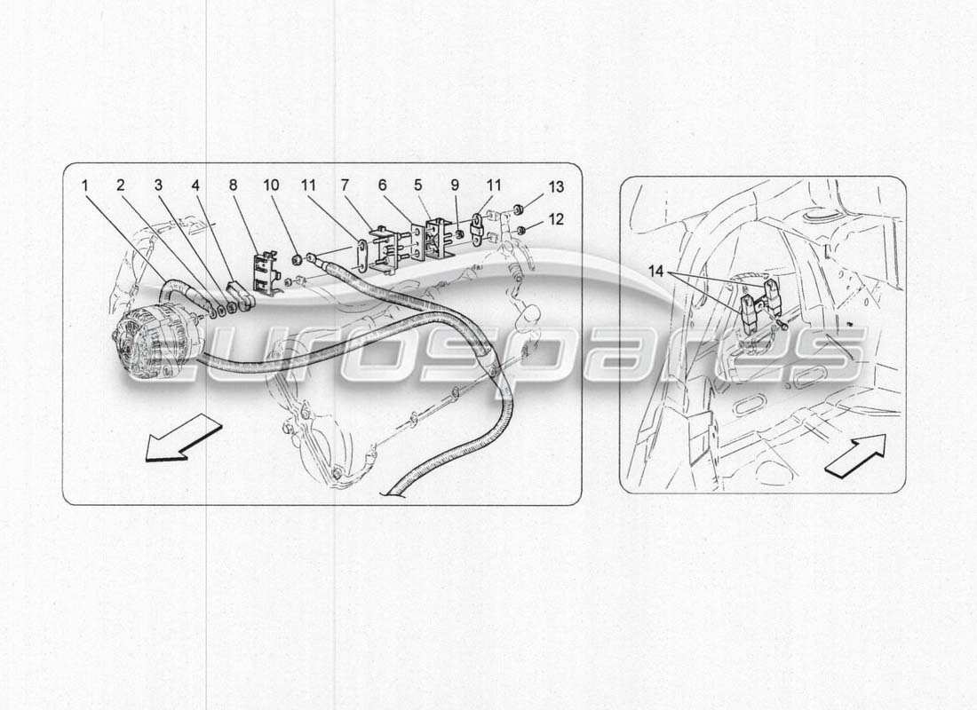 maserati grancabrio mc centenario cableado principal diagrama de piezas