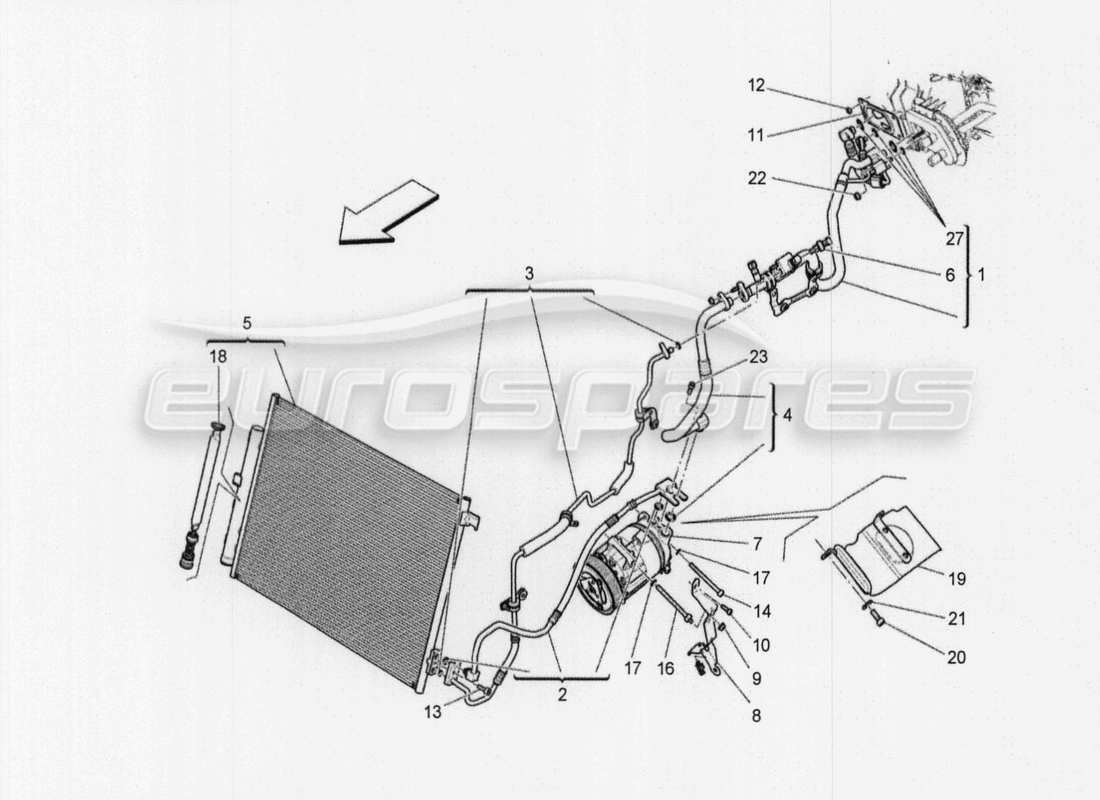 maserati qtp. v8 3.8 530bhp auto 2015 unidad a c: difusión diagrama de piezas