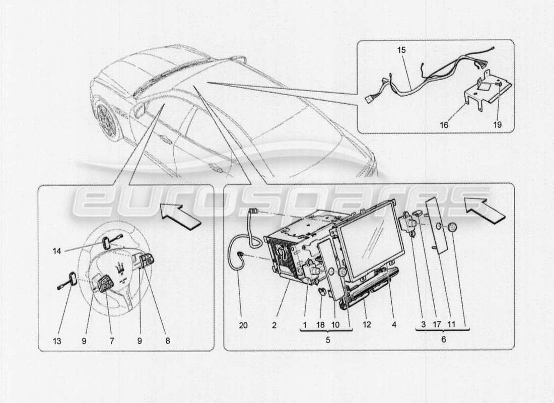 maserati qtp. v8 3.8 530bhp auto 2015 diagrama de partes del sistema it