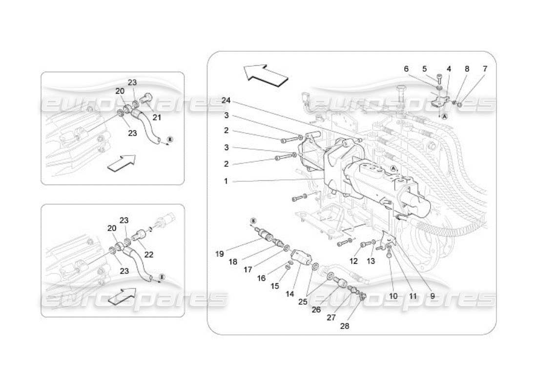 maserati qtp. (2005) 4.2 piezas hidráulicas de accionamiento para diagrama de piezas de la caja de cambios f1