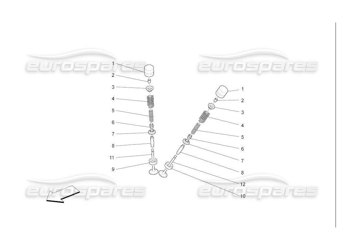 maserati qtp. (2007) 4.2 auto diagrama de piezas de válvulas