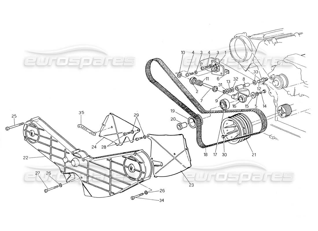 maserati 228 diagrama de piezas de control de sincronización