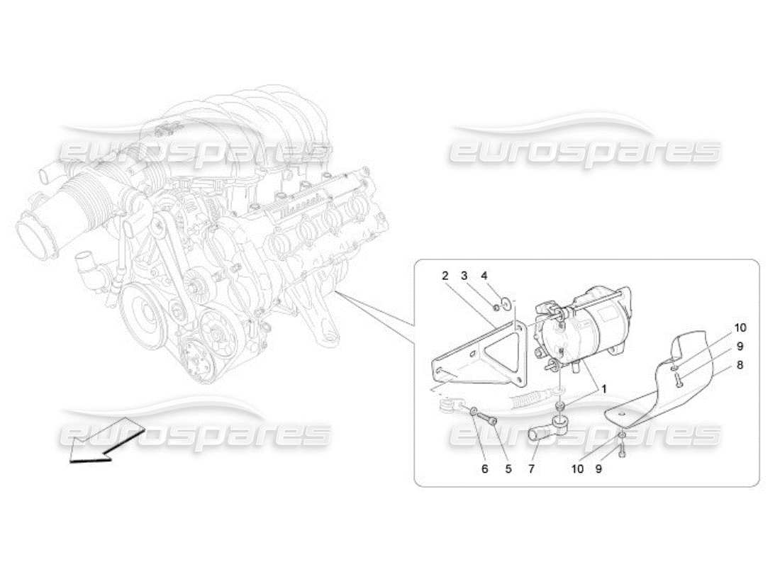 maserati qtp. (2005) 4.2 control electrónico: encendido del motor diagrama de piezas
