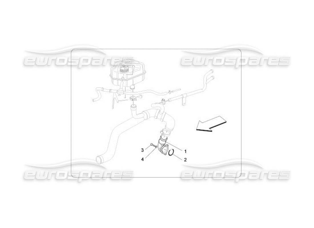 maserati qtp. (2005) 4.2 sistema de refrigeración: diagrama de piezas de la bomba de agua