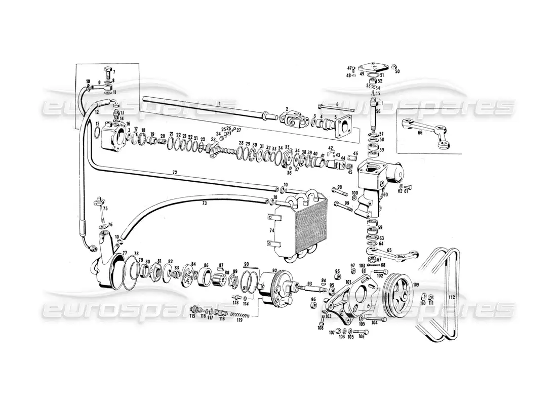 maserati indy 4.2 bomba de dirección hidráulica diagrama de piezas