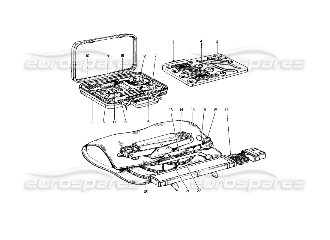 ferrari 400 gt (mechanical) kit de herramientas diagrama de piezas