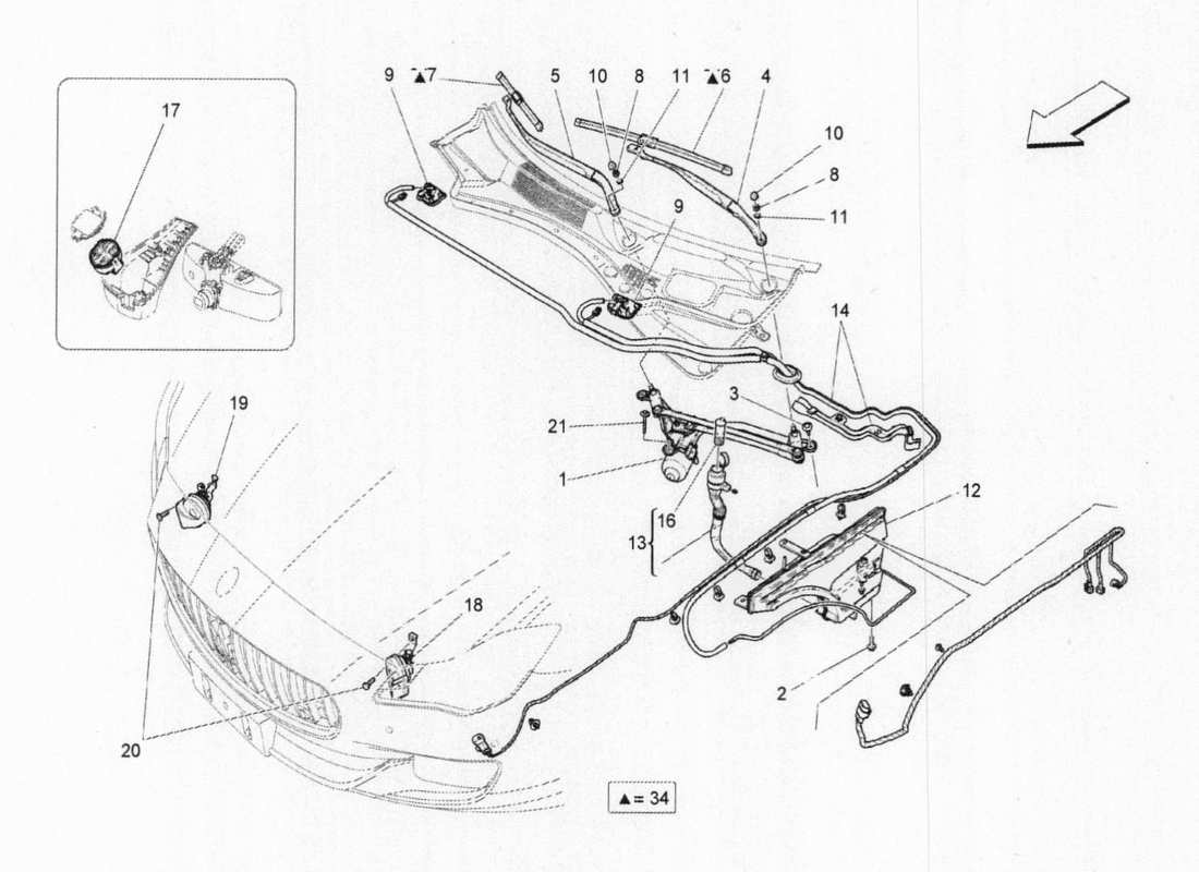 maserati qtp. v6 3.0 bt 410bhp 2015 diagrama de piezas de dispositivos externos del vehículo